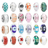 XIAOYI 100% S925 Charm Love Flower Sea Glaze DIY Bracelet Beaded Female
