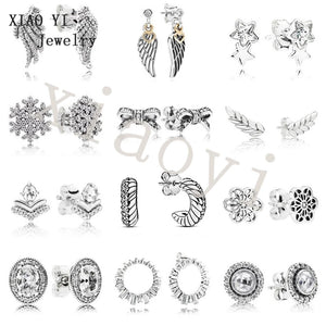 XIAOYI 100% s925 rice bow star earrings for girlfriends