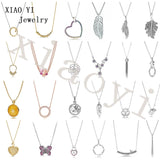 XIAOYI S925 Lock tassel Orange wheat spike star feather necklaces