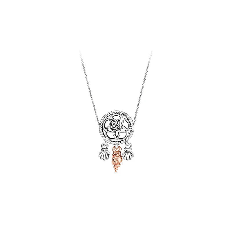 XIAOYI S925 Symbol Daisy Ocean Garden Shell Rope Charm Necklace