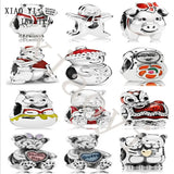 S925 Cartoon bear doll couple wedding wishes for DIY bracelet
