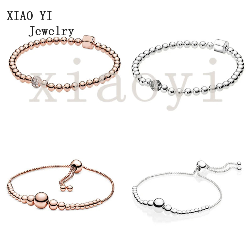 XIAOYI S925 Beaded Square-Tipped Bracelets, Party Mail Female