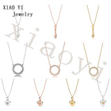 XIAOYI S925 3-Circle Love Pendant Necklace - Fashionable Charm for Women