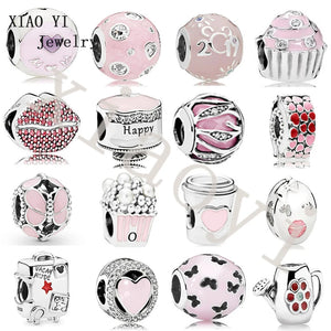 XIAOYI Pink Popcorn Birthday Mom Cupcake Drink Travel Case Watering Charm DIY