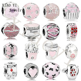 XIAOYI Pink Popcorn Birthday Mom Cupcake Drink Travel Case Watering Charm DIY