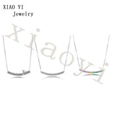 XIAOYI Zircon Curved Long Bird Branches Rainbow Necklace