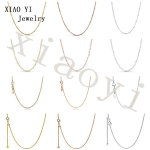 XIAOYI s925 3-color heart pull base necklace, versatile matching