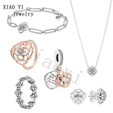 XIAOYI S925 Rose Petal Zircon Bracelet Wedding Jewelry