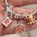 XIAOYI s925 Lucky Spin Baby Cow Cat Glamour DIY Jewelry