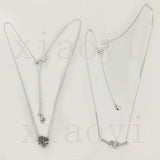 XIAOYI s925 Family Tree Pink Heart Necklace