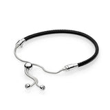 XIAOYI S925 11 Pink Brown Leather Adjustable Bracelet