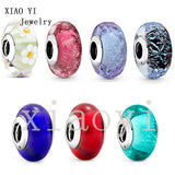 XIAOYI S925 Glass Daisy Ocean Pink DIY Jewelry High-End Accessories