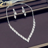XIBOSS Bridal Necklace Set Rhinestone Chain Jewelry