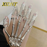 Christmas Punk Men?s Bracelet Gothic Hand Bone Skeleton Elasticity Adjustable