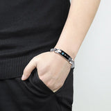 Customized Gemstone ID Couple Bracelet Titanium Steel Jewelry