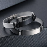 Punk Name Lettering Logo Bracelet Stainless Steel Friendship Wristband