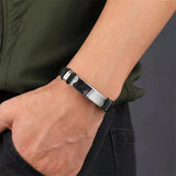 Punk Name Lettering Logo Bracelet Stainless Steel Friendship Wristband