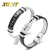 Punk Name Lettering Logo Bracelet Stainless Steel Friendship Wristband