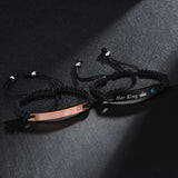 XIDNT Men's Steel Adjustable Braided Chain Name Lover Bracelet