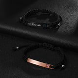 XIDNT Men's Steel Adjustable Braided Chain Name Lover Bracelet