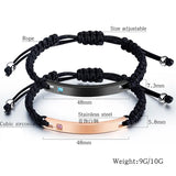 XIDNT Men's Steel Adjustable Braided Chain Name Lover Bracelet