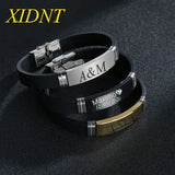 Silver Engraved Silicone Bracelet Stainless Steel Personalized Custom