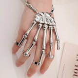 Steampunk Men Bracelet Gothic Hand Bone Skeleton Elasticity Adjustable