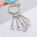 Steampunk Men Bracelet Gothic Hand Bone Skeleton Elasticity Adjustable