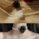 Girl Choker Flower Pearl Neck Short Clavicle Chain Women Fine Fairy Lovely Stude