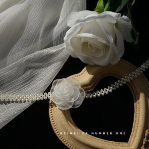 Girl Choker Flower Pearl Neck Short Clavicle Chain Women Fine Fairy Lovely Stude