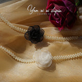 Girl Choker Flower Pearl Neck Short Clavicle Chain Women Fine Fairy Lovely Stude