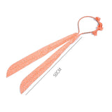 Fairy Rhinestones Ribbon Hair Hoop Women Double Ponytail