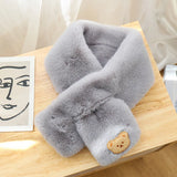 Winter Rabbit Fur Warm Scarf Sweet Bear Fleece