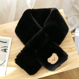 Winter Rabbit Fur Warm Scarf Sweet Bear Fleece