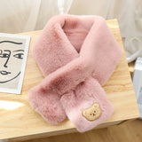 Winter Rabbit Fur Warm Scarf Sweet Bear Fleece
