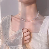 Rainbow Crystal Choker Short Necklace Sweet Girl Neck Chains