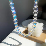 Rainbow Crystal Choker Short Necklace Sweet Girl Neck Chains
