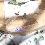 Purple Choker Neck Necklace Women Lace Pearl Short Clavicle Chain