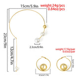 Personality Pearl Female Clavicle Chain Earring Set Party Women Necklace