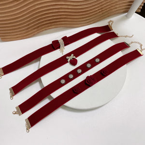 Playful Girl Choker Velvet Neck Short Clavicle Chain Wedding Women's