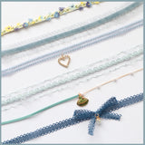 Playful Sweet Girl Bow Choker Short Lace Necklace