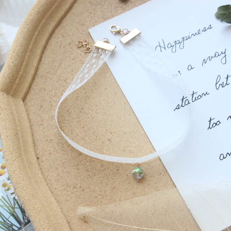 Sweet Girl Lace Choker Butterfly Clavicle Chain Necklace