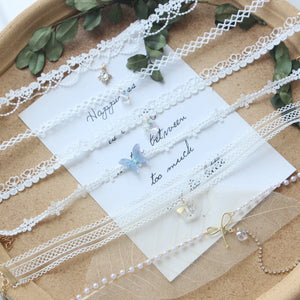 Sweet Girl Lace Choker Butterfly Clavicle Chain Necklace
