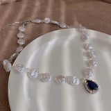 Irregular Pearl Necklace Pendant Choker Wedding Women Accessories