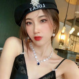 Irregular Pearl Necklace Pendant Choker Wedding Women Accessories