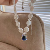 Irregular Pearl Necklace Pendant Choker Wedding Women Accessories