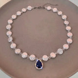 Irregular Pearl Necklace Pendant Choker Wedding Women Accessories