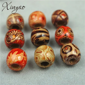 100pcs 12mm Natural Big Hole Wooden Beads for Jewelry Making
