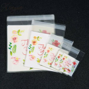 100pcs Thank You Cellophane Cookie Bag Wedding Favor Candy OPP Bag