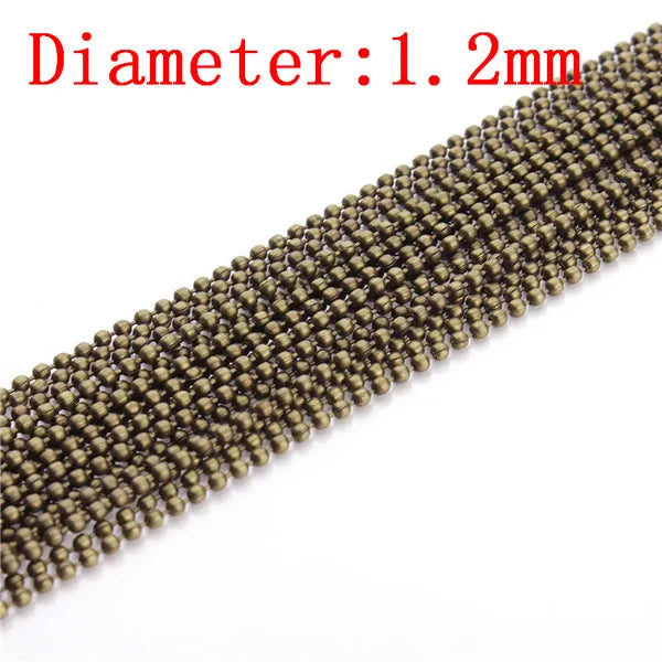 10m Gold/Black Metal Ball Bead Chain for DIY Jewelry Making